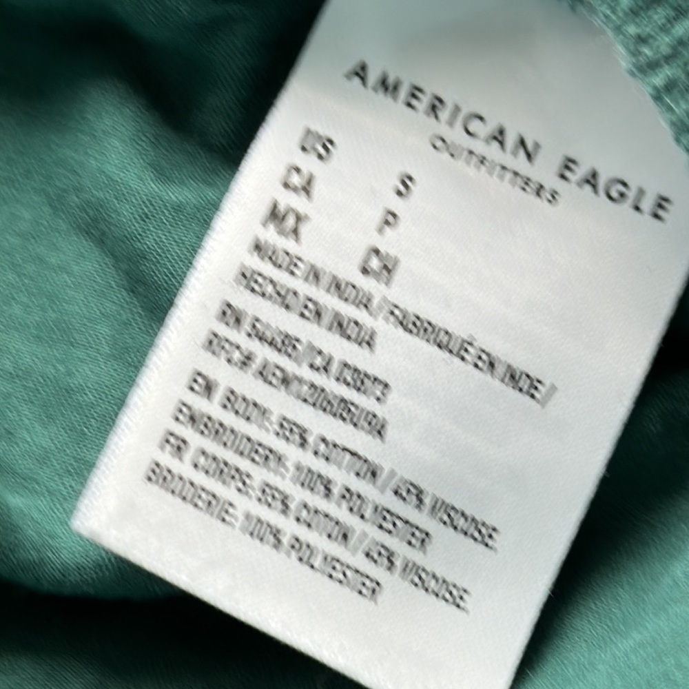 American Eagle top Emerald green crop top size small lace bohemian - Picture 8 of 9
